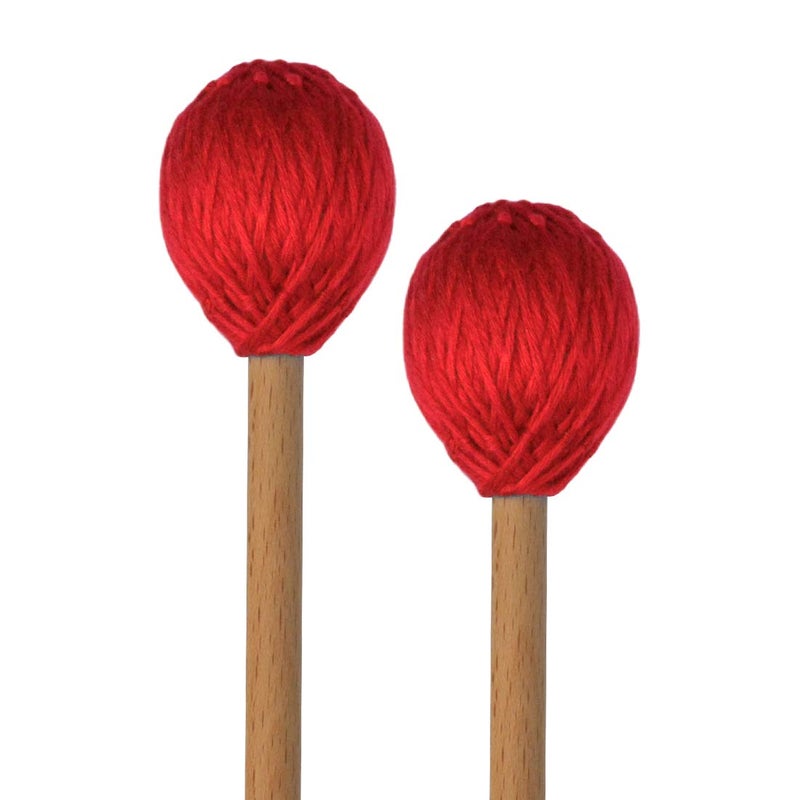 Yolyoo Medium Hard Yarn Head Keyboard Marimba Mallets with Maple Handles,Pack of 2 Blue (Red) - Image 1